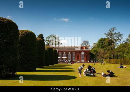 The baroque Orangery, located next to Kensington Palace in Kensington Gardens, London. Stock Photo