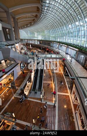 Singapore. January 2020.    The indoor view of  The Shoppes at Marina Bay Sands building Stock Photo