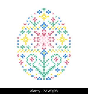 Embroidered Easter egg Stock Vector