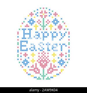 Embroidered Easter egg Stock Vector