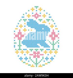 Embroidered Easter egg Stock Vector