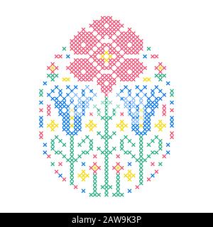 Embroidered Easter egg Stock Vector