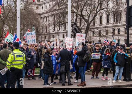 Crowds on Brexit Day in London. 31st Jan 2020 Stock Photo