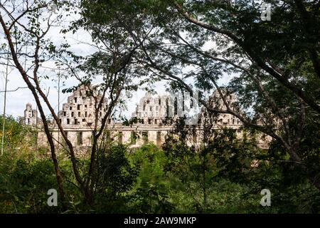 The dovecote at Uxmal, Yucatan, Mexico Stock Photo