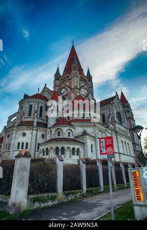 St. Francis of Assisi Church, Vienna. Also known as the Kaiser Jubilee Church and the Mexico Church Stock Photo