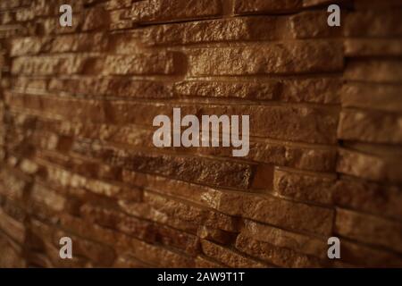 background masonry decorative stone for the fireplace closeup Stock Photo