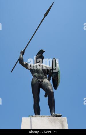 The statue of Leonidas at Thermopylae, Greece Stock Photo