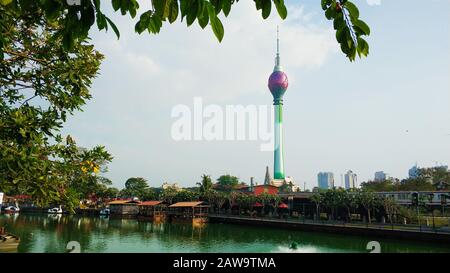 Lotus tower in the city Colombo. City landscape. Stock Photo