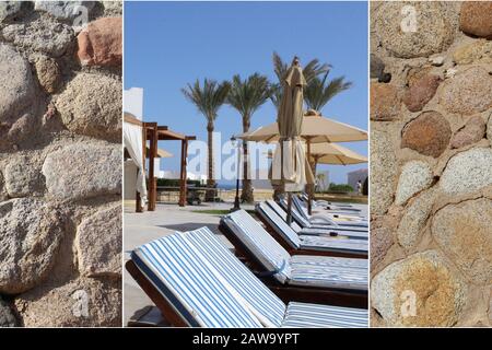 Different, beautiful textures in one collage Stock Photo