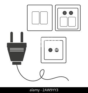 socket icon. flat illustration of socket vector icon. socket sign symbol Stock Vector