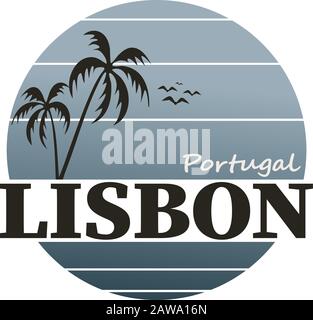 Lisbon Portugal Europe Flat Icon Vector Art Stock Vector