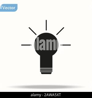 lightbulb icon idea symbol on white background- vector Stock Vector