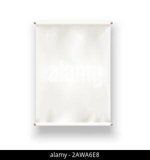Roll Up Banner Stand on isolated clean background. Stock Vector