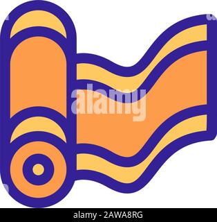 Silk fabric roll icon vector. Isolated contour symbol illustration Stock Vector