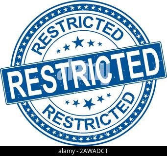 restricted stamp on white background. Sign, label, sticker. Stock Vector