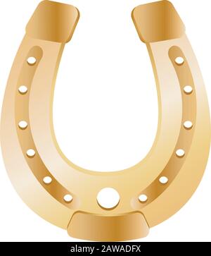 Isolated golden luccky horseshoe Stock Vector