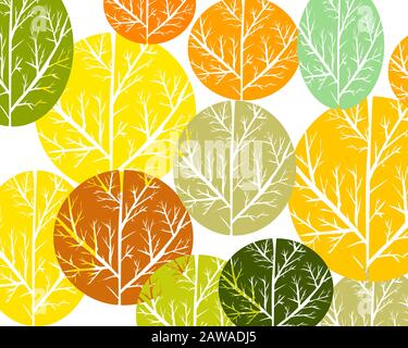 Simple vector of a fall forest Stock Vector