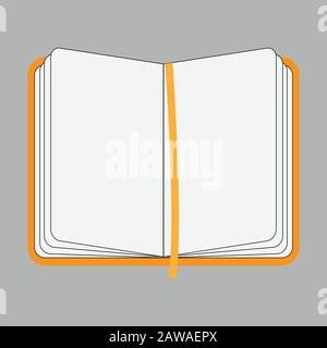 Open notebook with space for text, conceptual vector Stock Vector