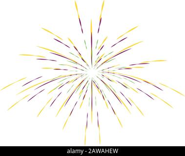 Isolated colored fireworks Stock Vector