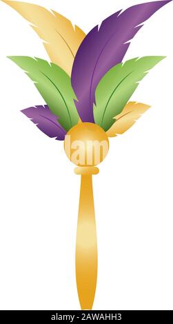 Isolated feathers in a scepter Stock Vector