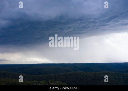 A severe thunderstorm and rain in the greater Sydney basin Stock Photo