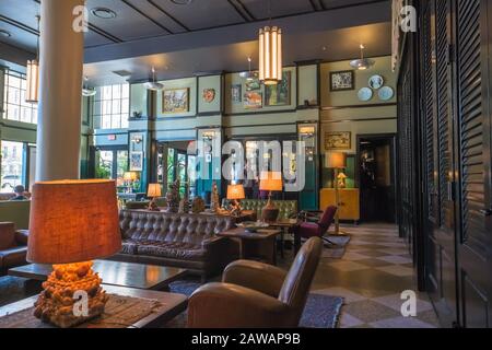 Lobby of the Ace Hotel, a Boutique Hotel in the Central Business District of New Orleans Stock Photo