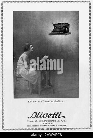 1927 , ITALY : Advertising for OLIVETTI typermachine M 20
