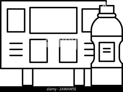 electronic scoreboard sport with water bottle Stock Vector