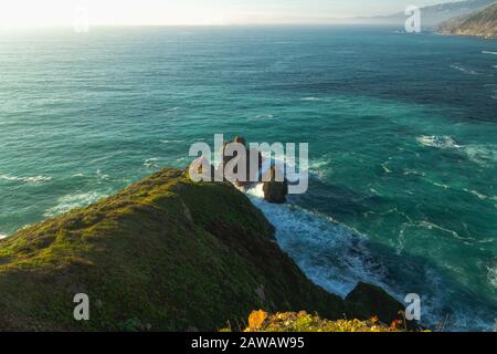 Big Sur, California Coast. Scenic view of cliffs and ocean, Monterey County