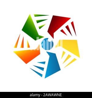 colorful aerial photography drone logo design vector icon illustrations Stock Vector