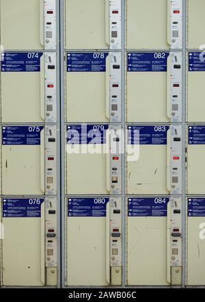 Berlin, Germany. 04th Feb, 2020. Lockers for travellers' luggage can be seen at Alexanderplatz station. Credit: Gregor Fischer/dpa/Alamy Live News