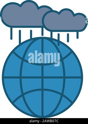 world planet earth with clouds rain icon Stock Vector Image & Art - Alamy