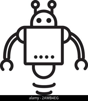 robot antennas technology character artificial machine vector illustration linear design Stock Vector