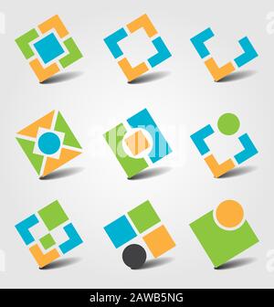 Creative collection of abstract business icons Stock Vector