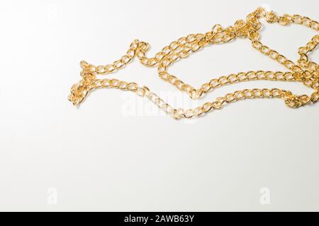 Golden chain isolated on white background Stock Photo