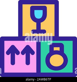 Mail parcel icon vector. Isolated contour symbol illustration Stock Vector