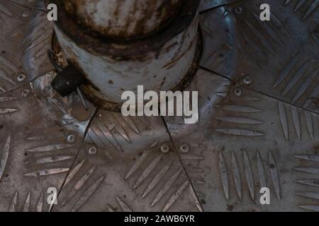 Steel structure and checker plate Stock Photo