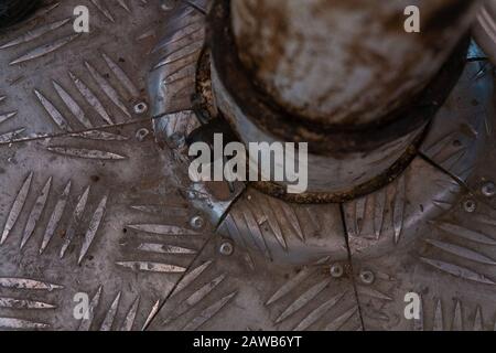 Steel structure and checker plate Stock Photo
