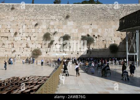 Variety of beautiful  landscapes of Jerusalem in Israel like western wall, Jerusalem, old city, city of David, good for travel Stock Photo