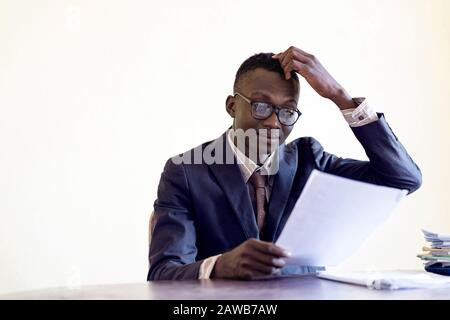 Candid handsome businessman working manager in the office Stock Photo