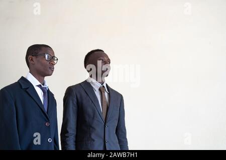 Two Proud African Men Business Symbol Looking into the Future Stock Photo