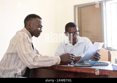 African young people working on development project together Stock Photo