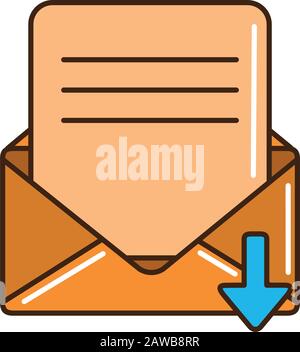 sending mail letter message vector illustration line and fill Stock Vector