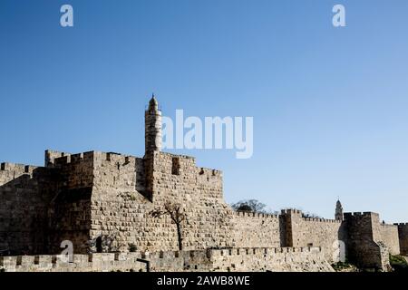 Variety of beautiful  landscapes of Jerusalem in Israel like western wall, Jerusalem, old city, city of David, good for travel Stock Photo