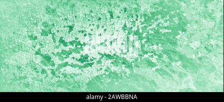 green background with white peeling crackled paint grunge in old vintage background banner design Stock Photo