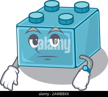 cartoon character design of lego brick toys on a waiting gesture Stock Vector