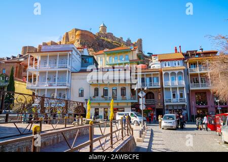 Tbilisi, Georgia 26 January 2020 - Abanotubani is the ancient district Stock Photo