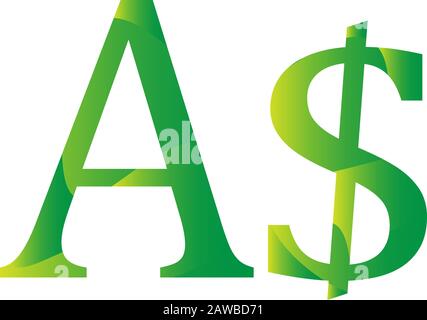 Dollar Australia currency unit symbol currency icon striped vector illustration on a white background Stock Vector Image & Art Alamy