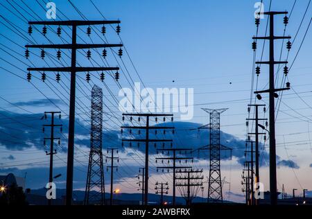 High voltage power lines Stock Photo - Alamy