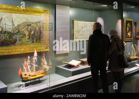Istanbul, Turkey - Jan 12, 2020: Visitors in The Istanbul Naval Museum, Turkey. Stock Photo